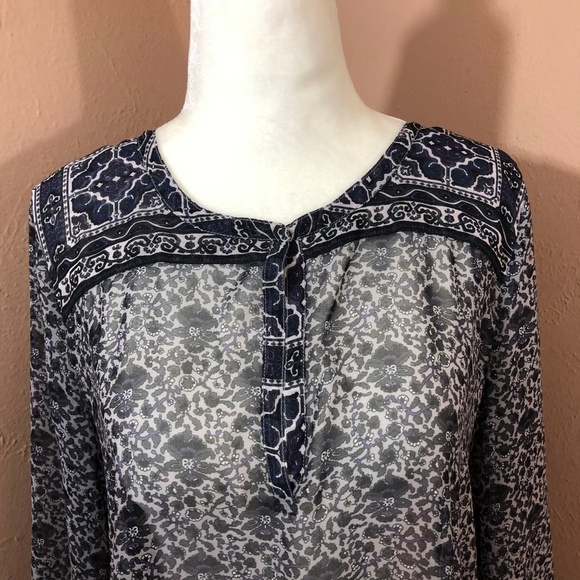 CALYPSO ST BARTH Sheer Print V Neck Tunic Top Sz S - Picture 3 of 9
